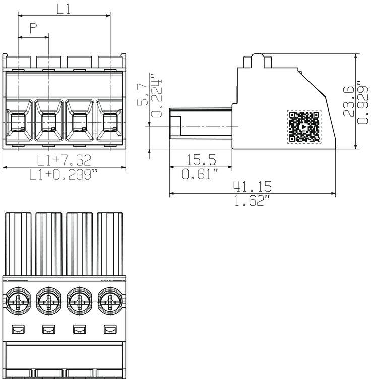 Leiterplattensteckverbinder (Leiteranschluss) 7.62 mm Zugbügelanschluss