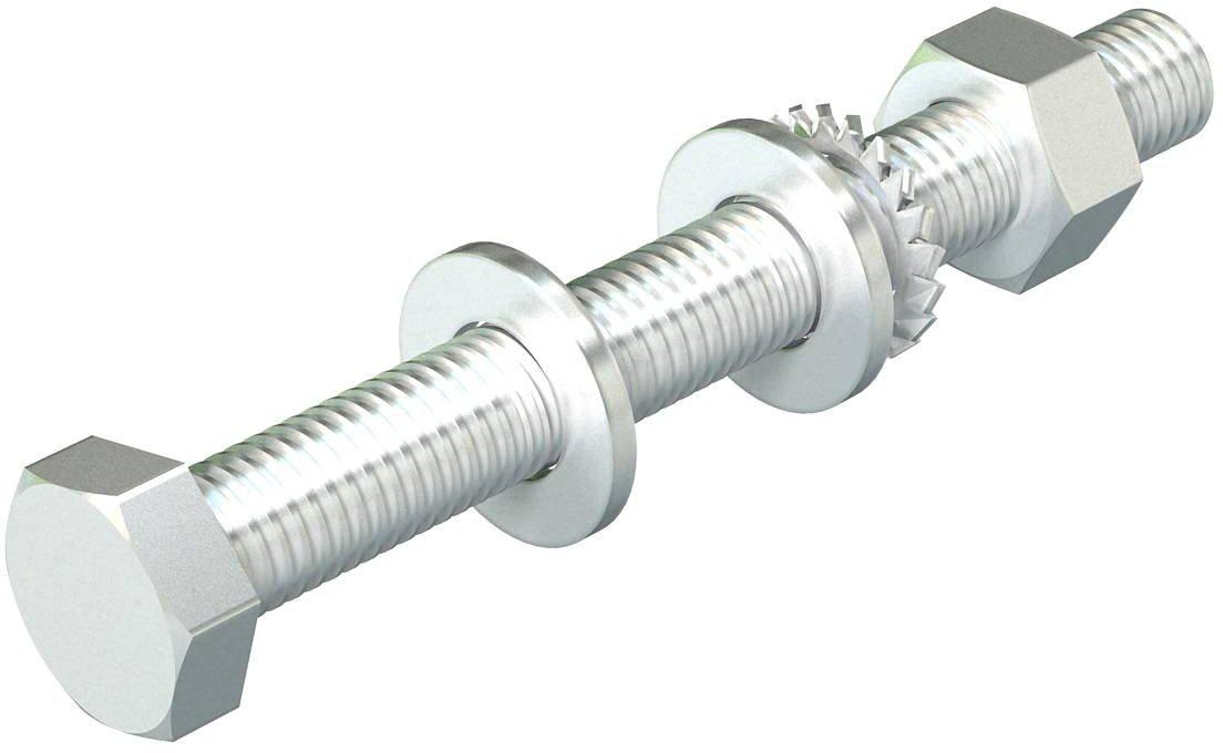 Sechskantschraube Mutter Scheiben+Fächerscheibe M10x90 V2A A2
