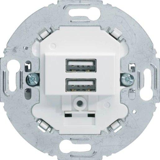USB Lade-Std. 2-fach 3.0A rund pw