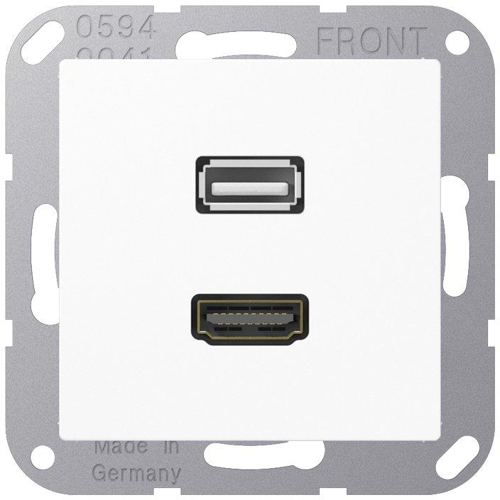 Multimedia-Anschlusssystem HDMI / USB&nbsp;2.0, Serie AS/A, alpinweiß