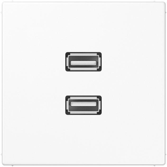 Multimedia-Anschlusssystem 2 x USB&nbsp;2.0, Serie LS, alpinweiß