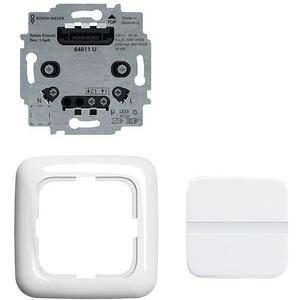 Busch-Komfortschalter flex Komplettset mit Relais-Einsatz alpinweiß