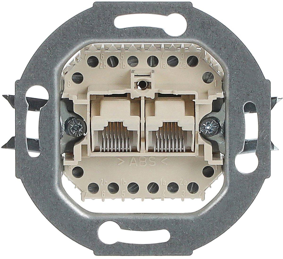 Anschlussdosen-Einsatz UAE 8-polig Cat 3 RJ45 8(8)-Stecker 2-fach weiß