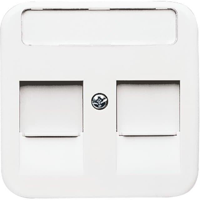 Zentralscheibe Modular-Jack-Einsatz 2-fach alpinweiß - Reflex SI