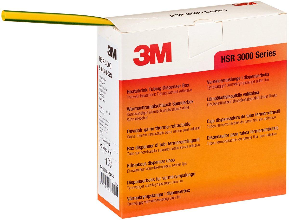 Warmschrumpfschl. dünnwandig o. Schmelzkleber 6/2mm 3:1 grün-gelb Box