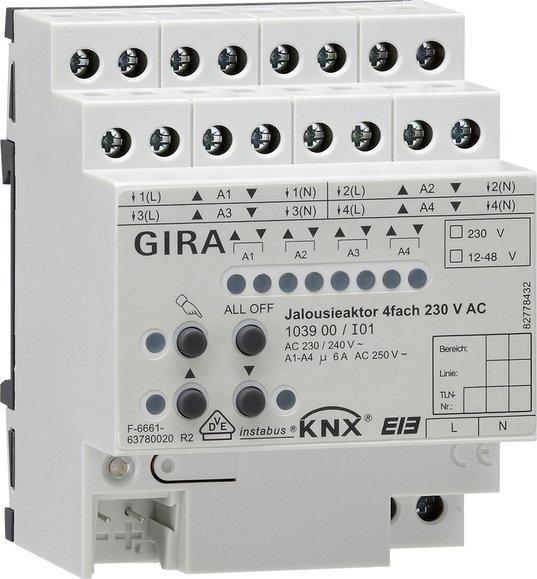 Jalousieaktor 4-fach 230V AC KNX/EIB REG