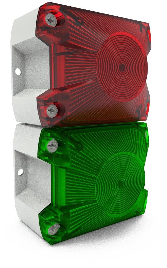 LED-Ampelleuchte PY L-S-TL-2 rot/grün 10-60DC RAL7035