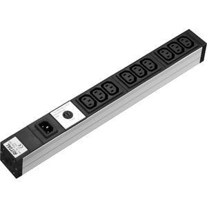 Steckdosenleiste 9 Dosen Kaltgerätedosen Steckerfeld 482,6 mm (19 Zoll)