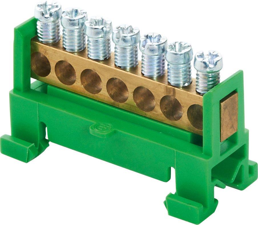 Schutzleiterklemmblock 16mm² 7pol 651 S/7 GN/GE