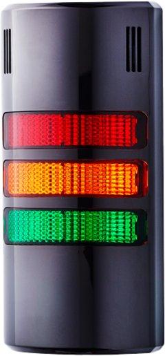 Half-Dome kompakte Signalsäule 24 V AC/DC rot-orange-grün schwarz (RAL 9005)