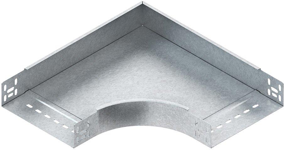Bogen 90° für KR 60x302 mm mit ungelochten Seitenholmen Stahl bandverzinkt