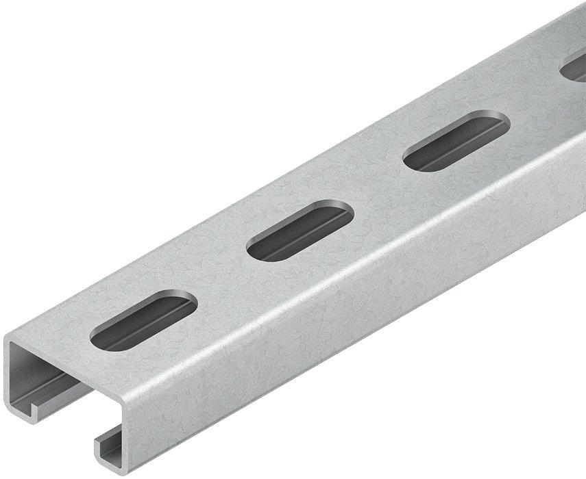 Ankerschiene C-Profil Schlitzweite 18 mm 40x22x3000 mm gelocht Edelstahl