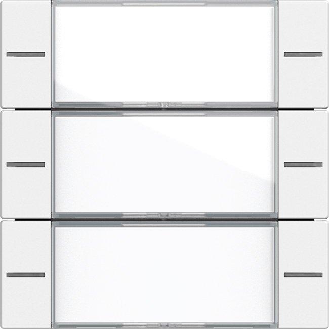 Wippenset 3-fach Beschriftungsfeld für Tastsensor 4 System 55 Klar Reinweiß matt