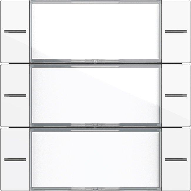 Wippenset 3-fach mit Beschriftungsfeld für Tastsensor 4 System 55 Klar Reinweiß