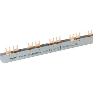 Gabelkammschiene, 4-polig, 1 m, 16 mm², 3-phasig+N, für 19 AFDD mit FI/LS
