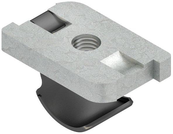Schräggleitmutter mit Klemmfeder (phosphatiert)