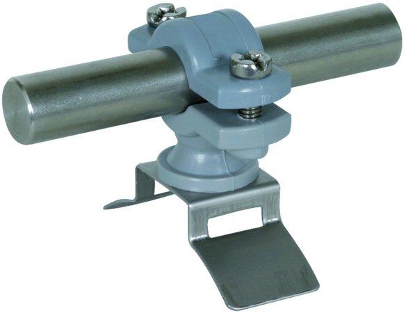 Stangenhalter a. PA f. Rd 16mm m. Be- festigungsteil NIRO f. Spannb. 14x0,3mm