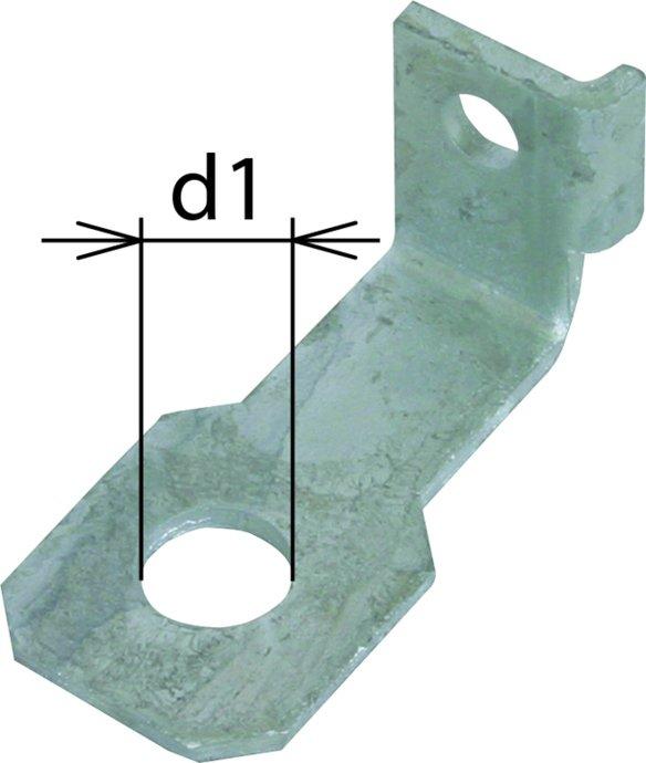 Anschlussbügel IF1 abgewinkelt Bohrdurchmesser d1 26 mm