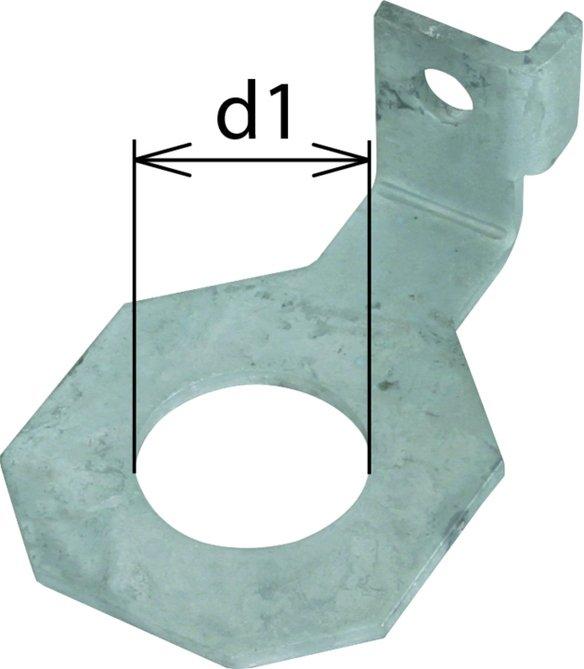 Anschlussbügel IF1 abgewinkelt Bohrdurchmesser d1 39 mm