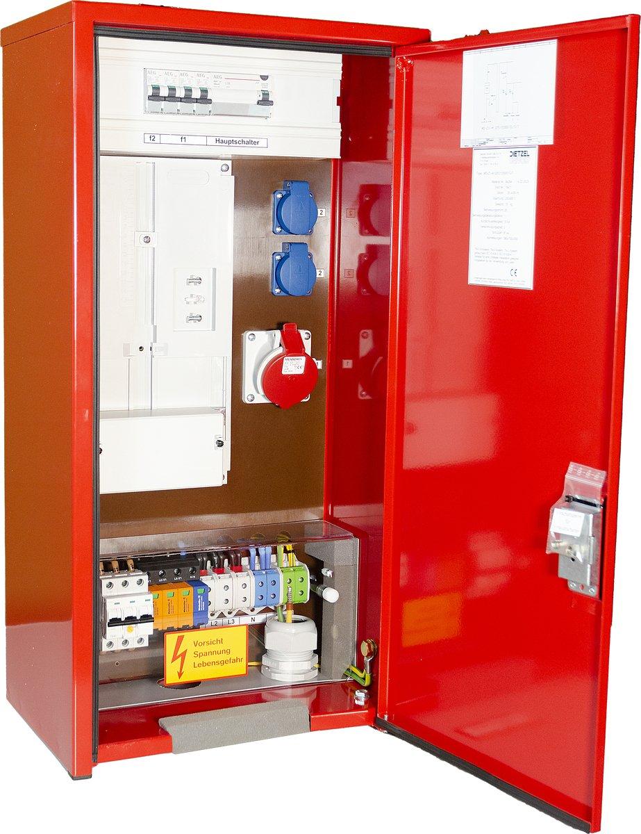Zählerverteilerschrank, D02/25A 390x750x300 mm, IP43, verzinktes Stahlblech