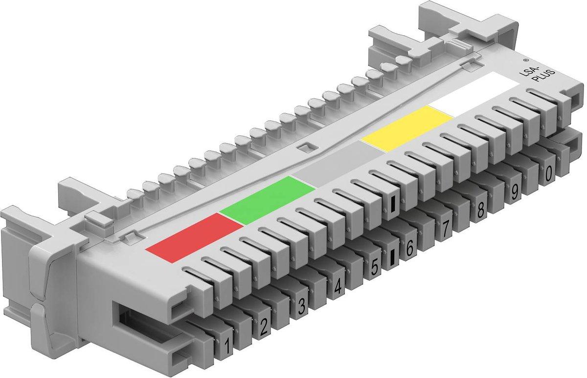 Anschlussleiste 10 Doppeladern für LSA Plus 40-polig grau