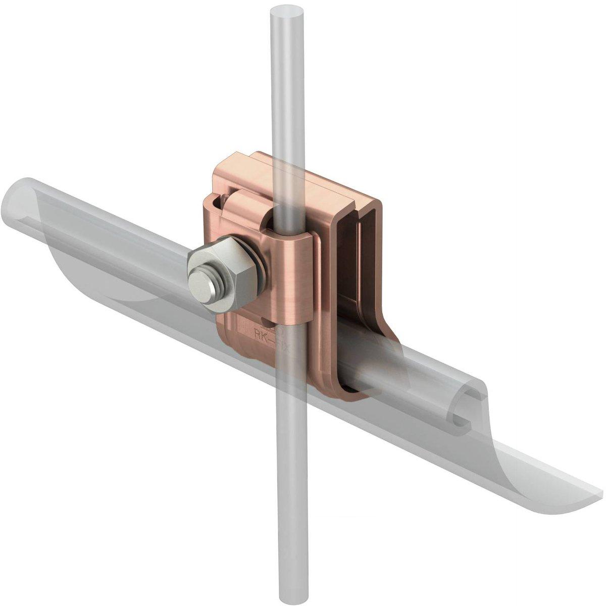 Rinnenklemme mit Feder 2x8mm V2A 1.4301 verkupfert