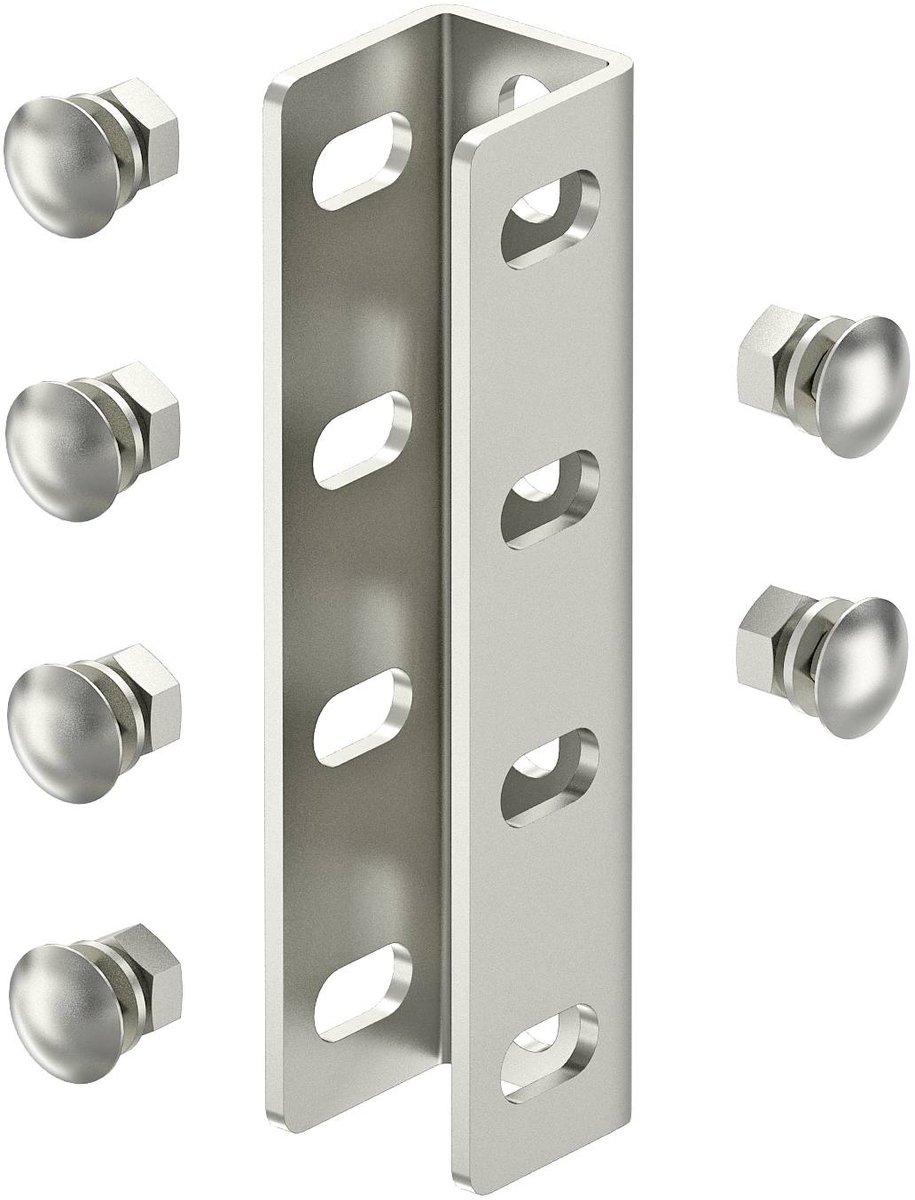 U-Stiel-Verbinder inklusive Flachrundschrauben 190x44 V4A A4