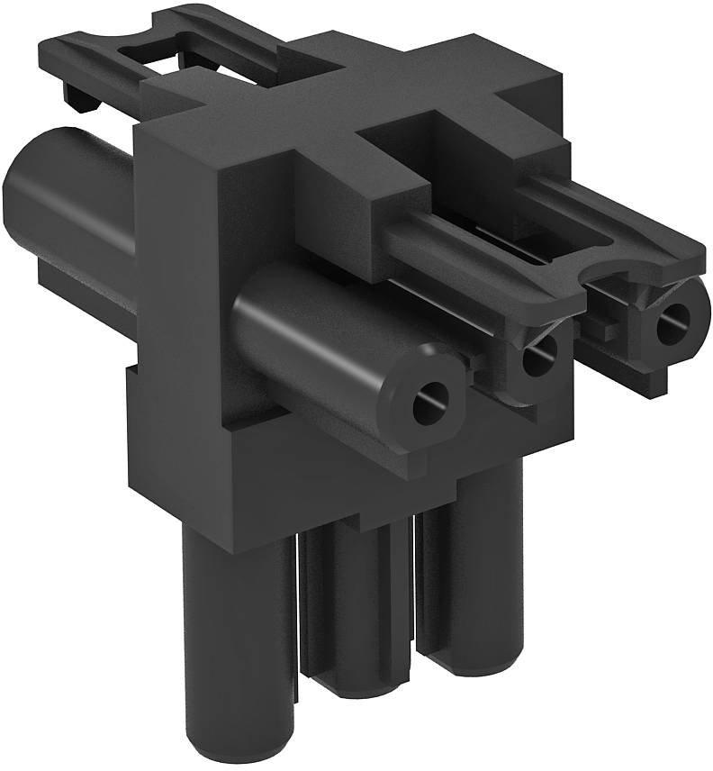 Verteilerblock T-Form 1 Eingang / 2 Ausgänge 3-polig schwarz