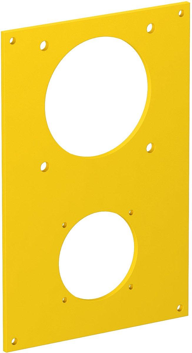 Abdeckplatte CEE + 1x Anbausteckdose 38x38 166x105mm PVC rapsgelb 1021