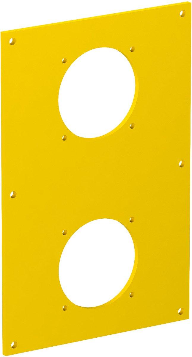 Abdeckplatte für 2x Steckdose 38x38 160x105x3mm PVC rapsgelb 1021