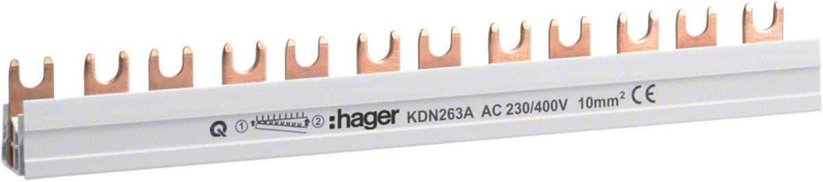 Phasenschiene 2-polig Gabel 10 mm² 12M KDN263A
