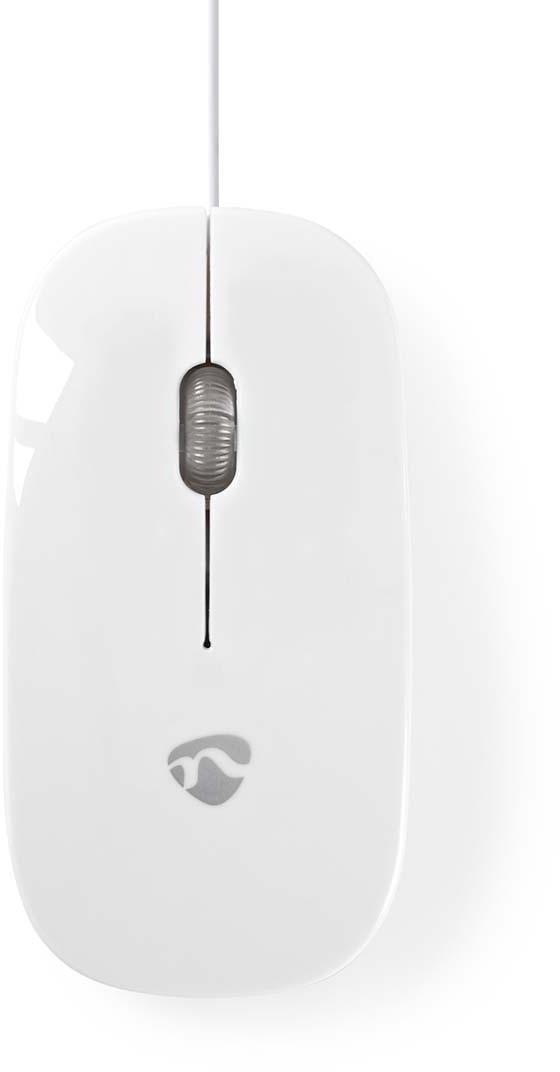Kabelmaus 1000dpi 3 Knöpfe Kabellänge 1,2m Silent Maus weiß