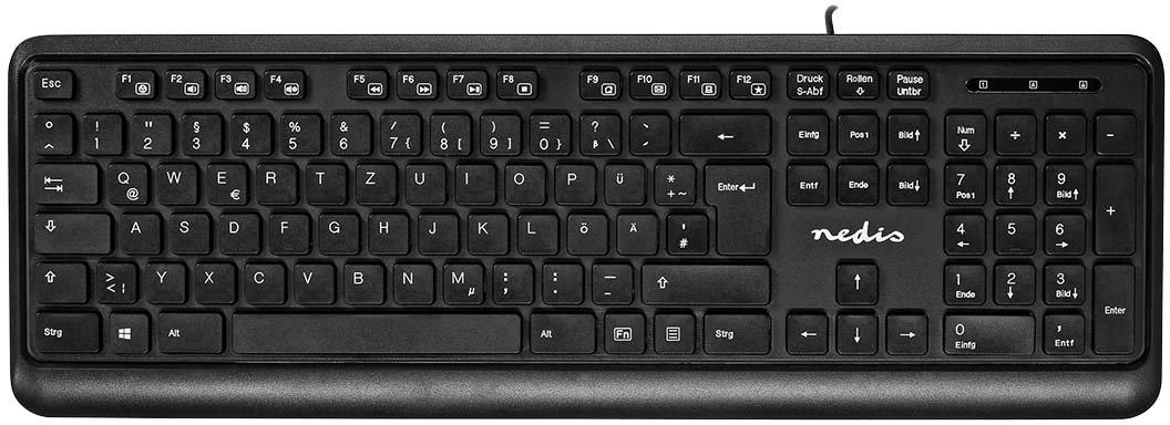 Kabeltastatur Multimedia Nummernblock Folientasten USB schwarz