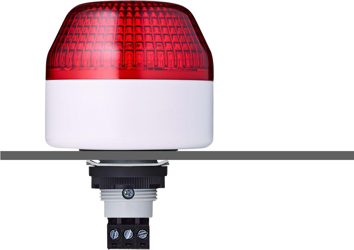IBL M22 Einbau LED Dauer-/Blinkleuchte 24 V AC/DC rot grau (RAL 7035)