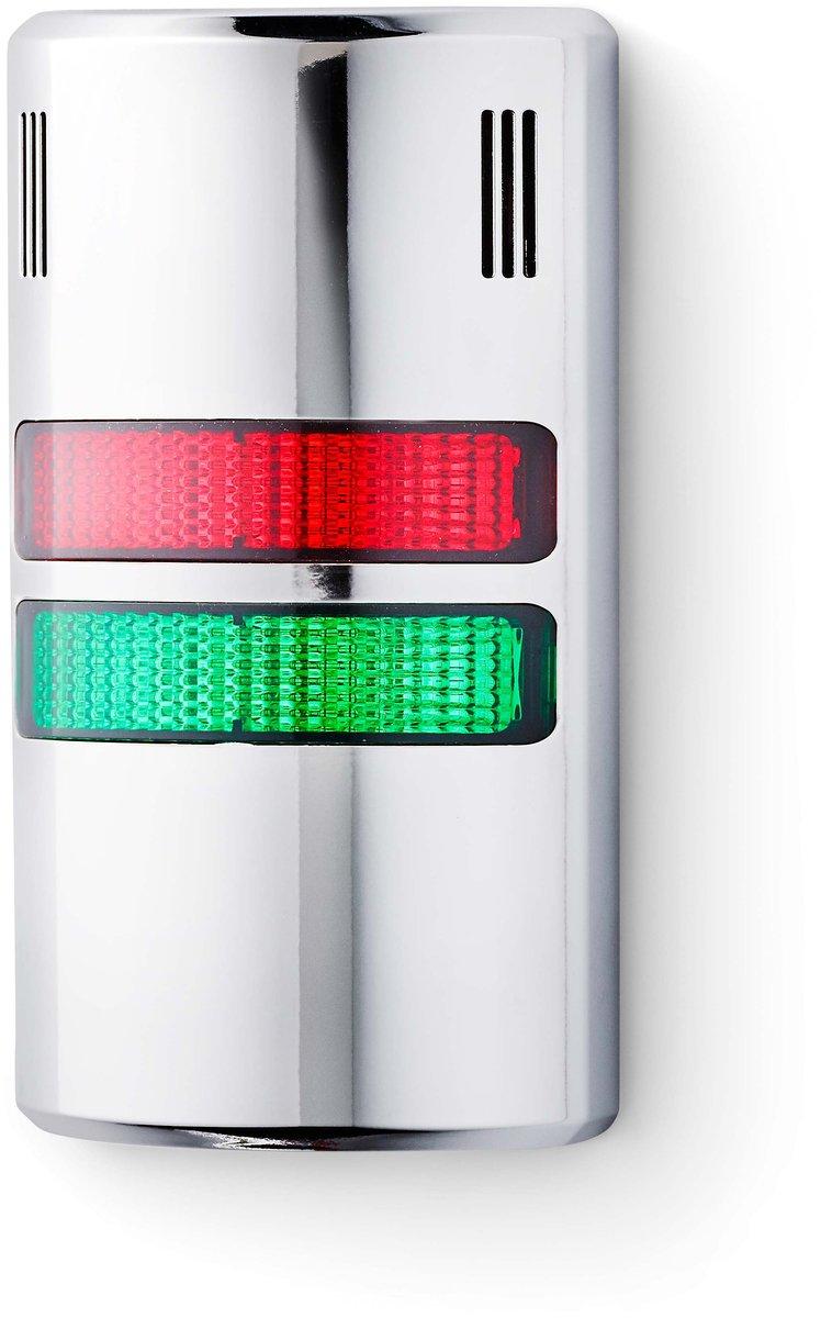 Half-Dome kompakte Signalsäule 24 V AC/DC rot-grün chrom