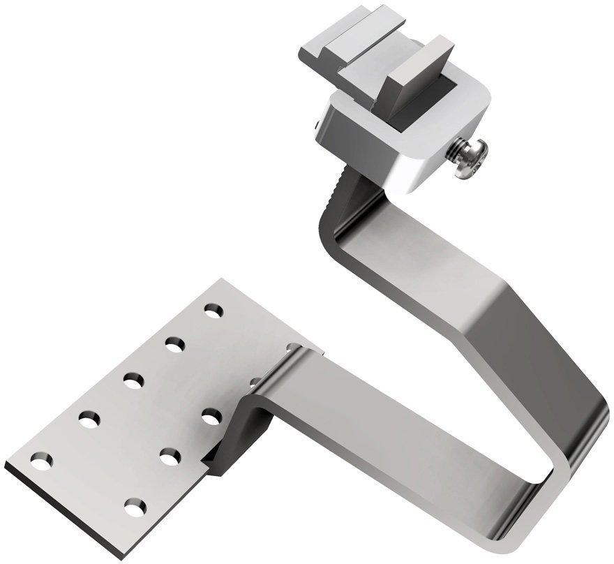 Edelstahl-Dachhaken Höhe 55 mm inkl. Klemmkombination horizontal