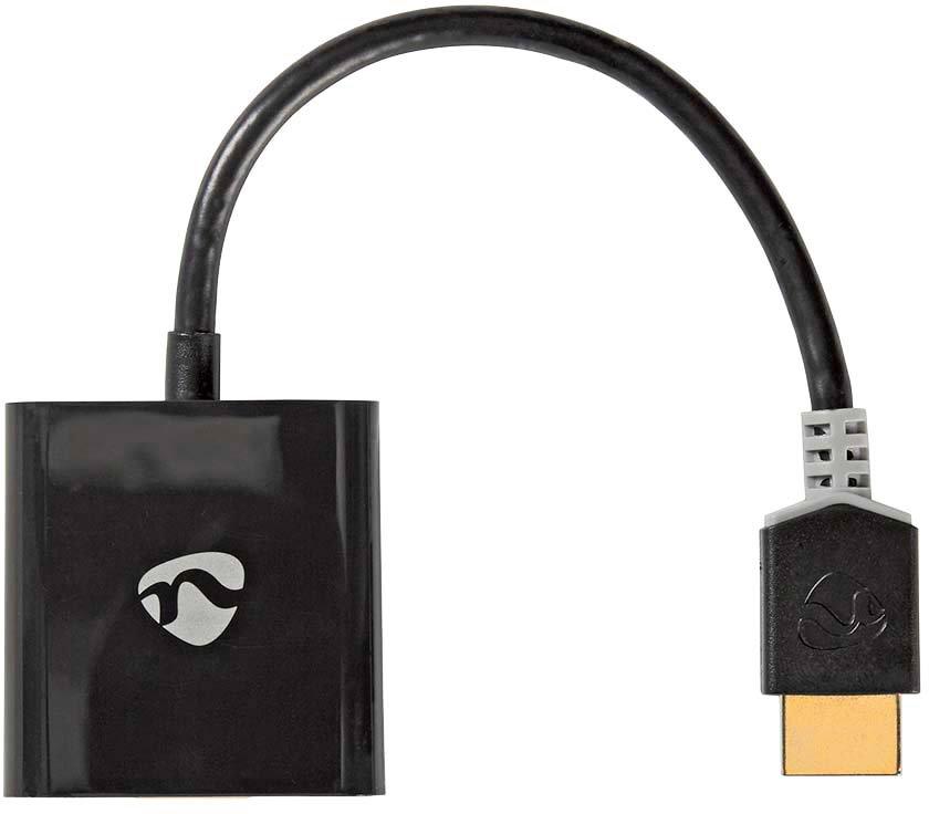 HDMI Kabel Stecker auf VGA / 3,5 mm Buchse 1080p vergoldet 0,2 m anthrazit