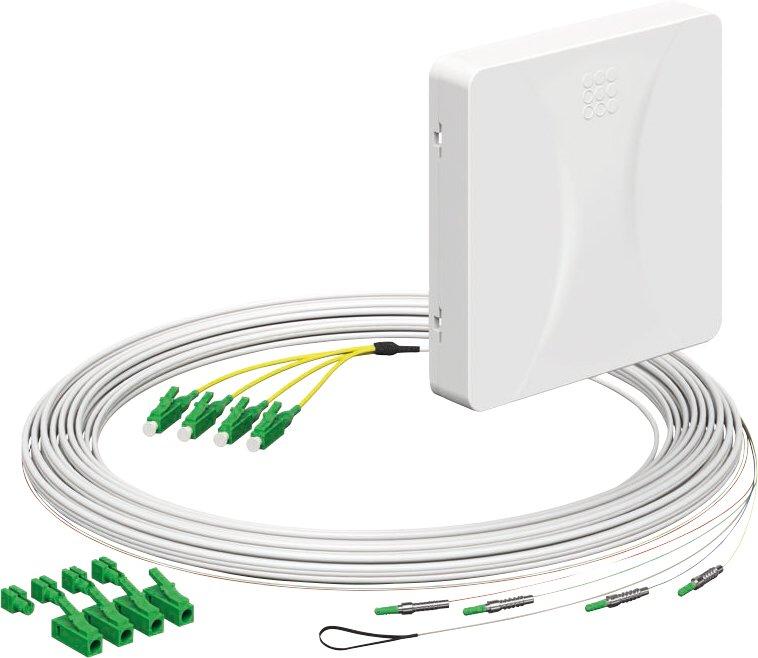 Teiln.Anschl. Gf-TA E3S Connect 4xF LC/APC DX L=10m HÜP AP