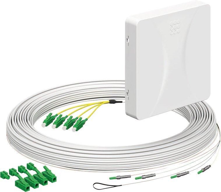 Teiln.Anschl. Gf-TA E3S Connect 4xF LC/APC DX L=20m HÜP AP