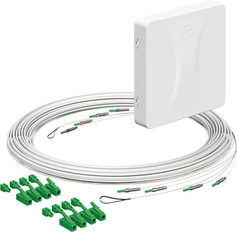 Teiln.Anschl. Gf-TA E3S Connect 4xF LC/APC DX L=10m Gf-GV AP