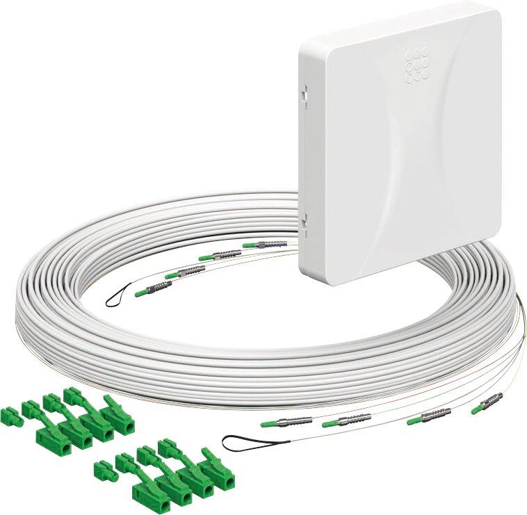 Teiln.Anschl. Gf-TA E3S Connect 4xF LC/APC DX L=20m Gf-GV AP