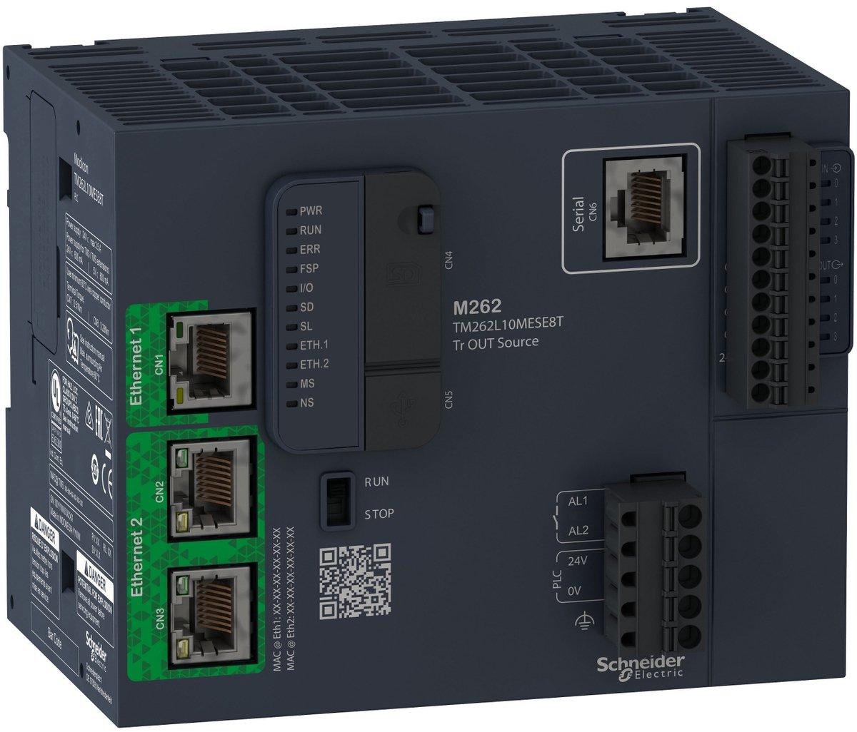 SPS-Steuerung, Modicon M262, IIoT-fähig, 5 ns/Anweisung, 2x Ethernet, OPC UA