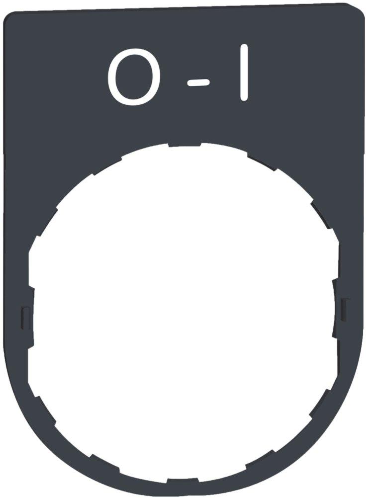 Schildträger 30x40mm mit Beschriftung 0-I für Harmony 22mm