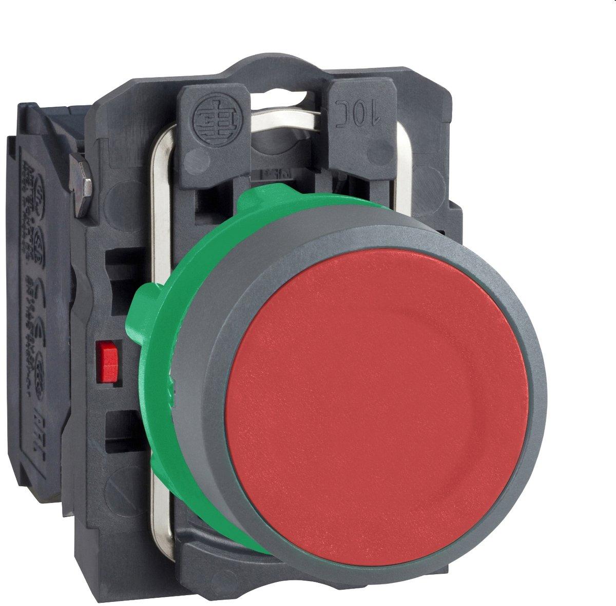 Drucktaster Harmony XB5 Kunststoff hellgrau rot unbeschriftet 22mm tastend 1Ö