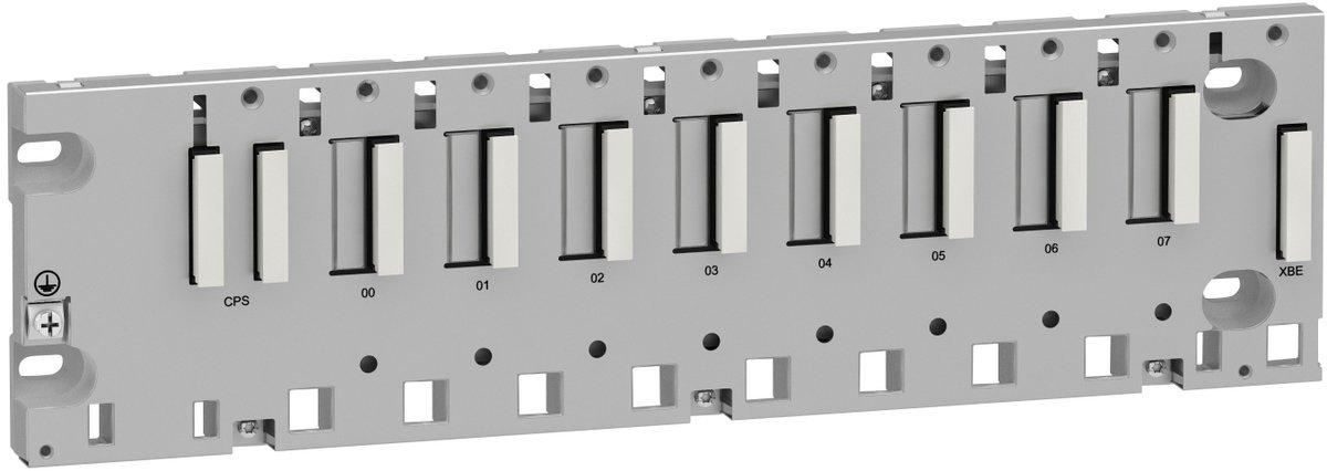 Modulträger M340 robust 8Steckplätze Bef. Montage- Schlitzplatte DIN-Profilsch.