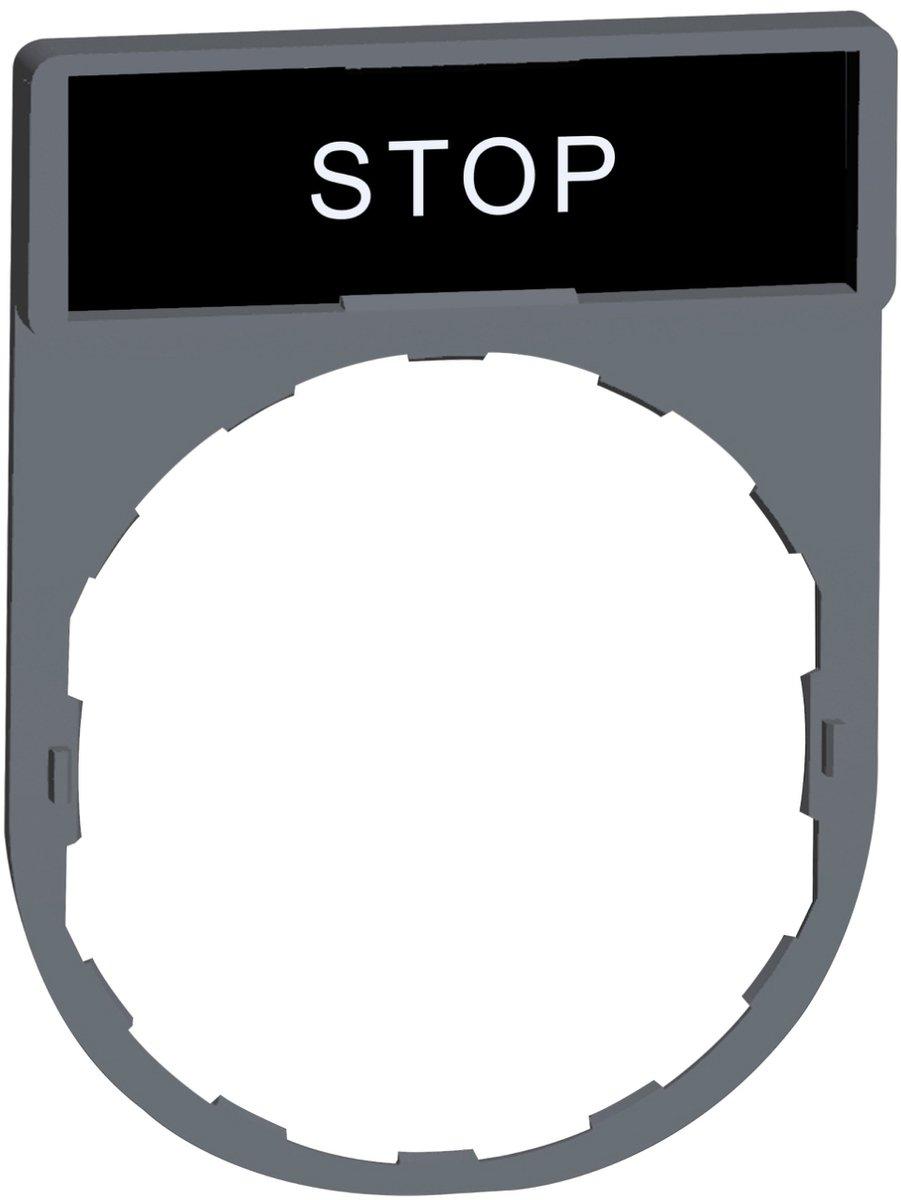 Schildträger 30x40mm mit Schild STOP für Harmony 22mm in grau