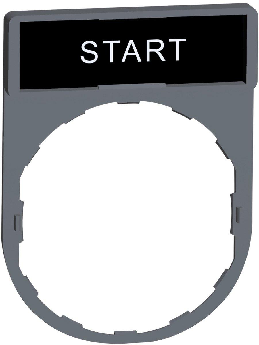 Schildträger 30x40mm mit Schild START für Harmony 22mm in grau
