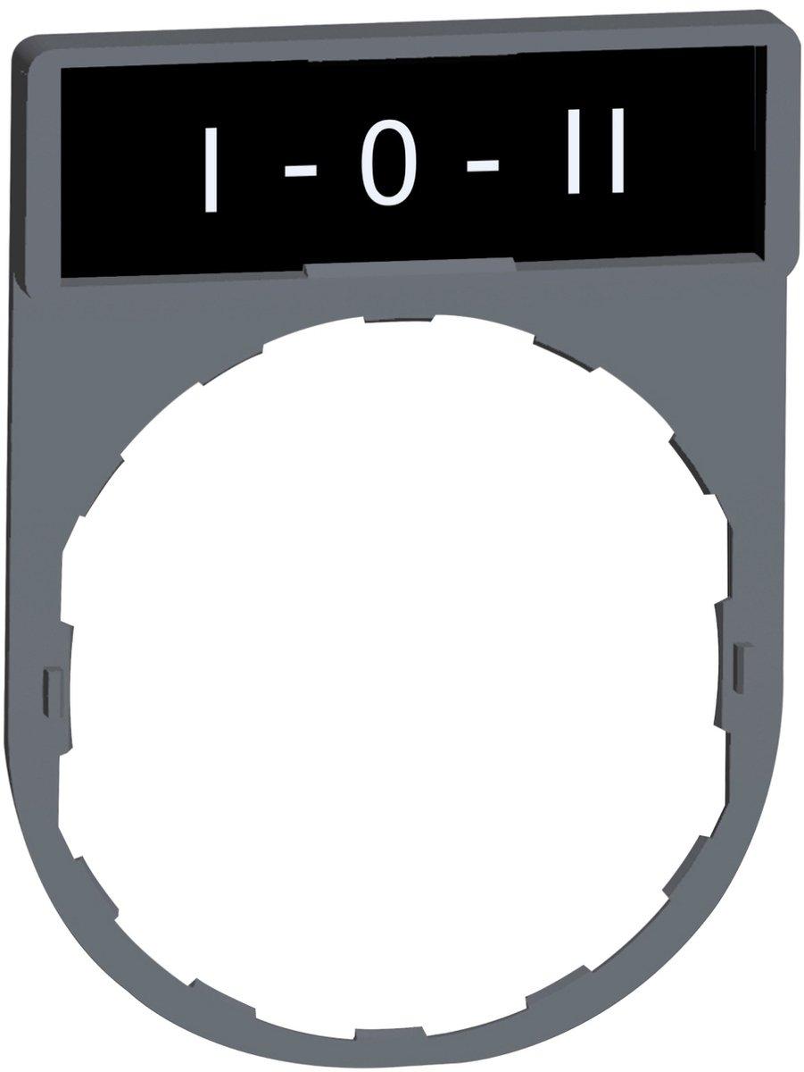 Schildträger 30x40mm mit Schild I-0-II für Harmony 22mm in grau