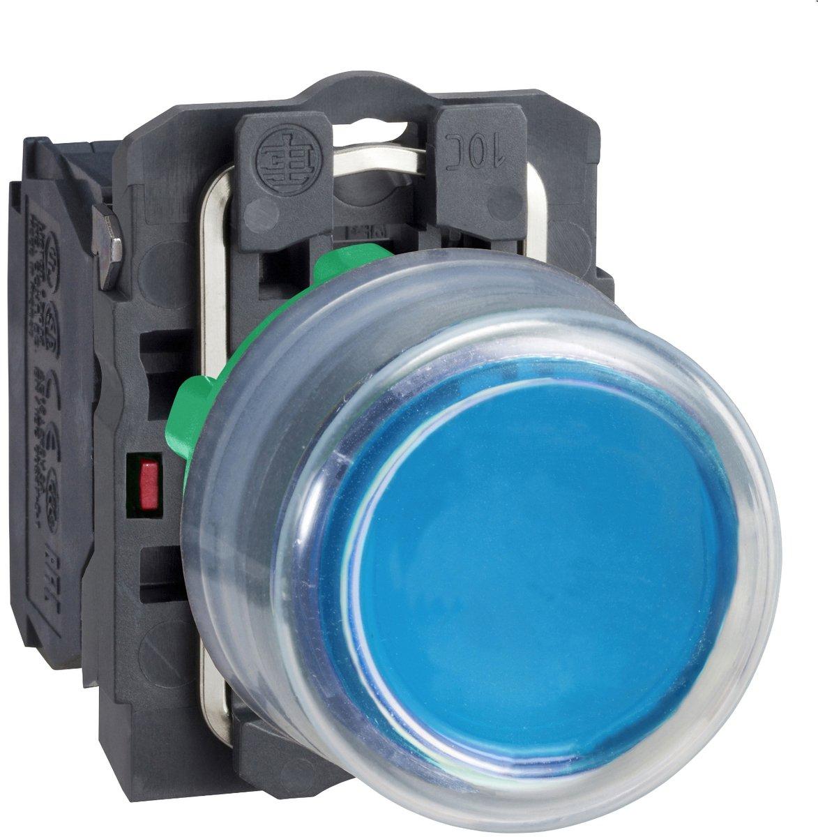 Drucktaster Harmony XB5 vorstehend hellgau blau unbeschriftet mit Schutzkappe 1S