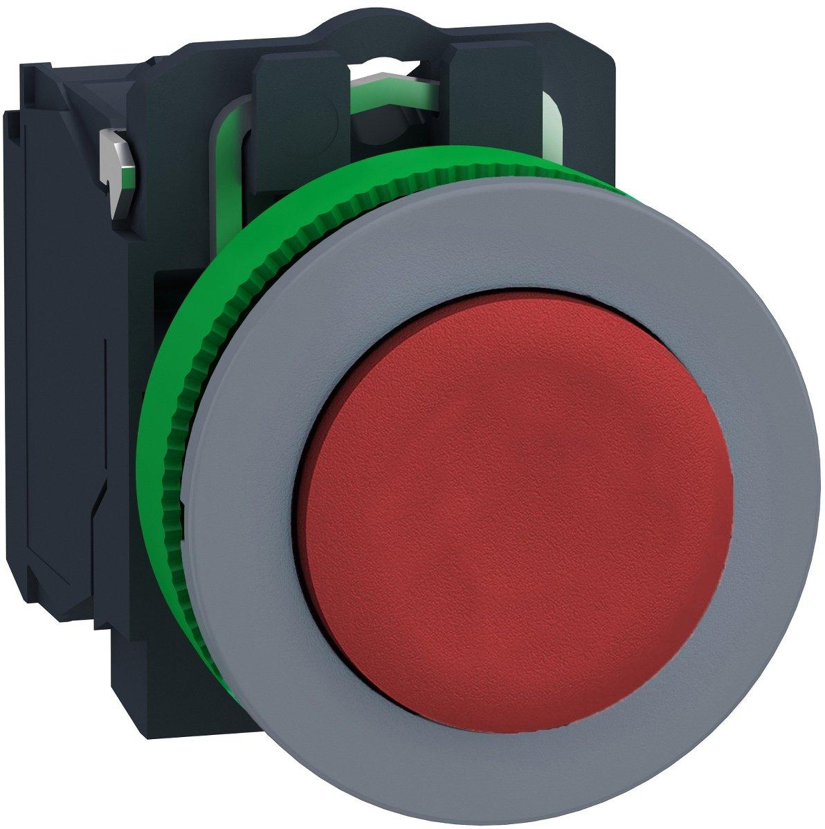 Drucktaster Harmony XB5F vorstehend hellgrau rot unbeschriftet 30mm tastend 1Ö